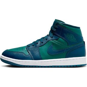 NIKE Air Jordan 1 Mid Women's Shoes (BQ6472-301, Sky J Teal/White/Sky J French Blue) Size 10.5