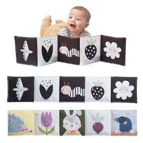 Taf Toys Bunny Black and White Soft Sensory Books Pram Book, High Contrast Baby Toys 0-3-6 Months, Essentials Tummy Time, Pram, Stroller, Car Seat Toy, Infant Toys, Newborn Essentials Must Haves