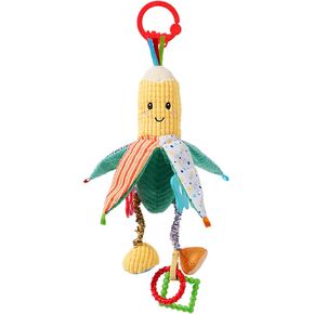 Jollybaby Hanging Rattle Toys for Parm & Stroller, Vegetables Plush Crib Bed Travel Activity Ring Bell with Crinkle, Squeaky & Teether for Infant Newborn Baby Boys Girls 0 3 6 9 12 Months(Corn) in Kuwait