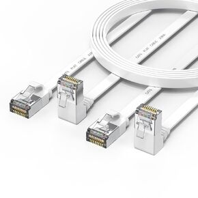 Truly a 90 Degree Head Cat 6 Ethernet Cable 6ft (2Pack) Rightangle Cat6 Internet Network Cable Flat - Ethernet Patch Cables Short - Computer LAN Cable Up Angle -White