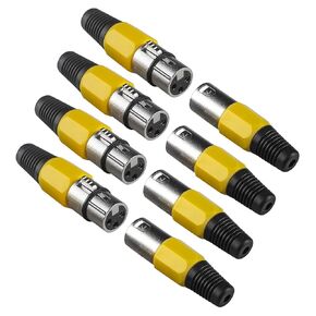 MAD OWL 4Pack 3 Pin XLR Connector Cannon XLR DMX Cable Connectors XLR Female Male Adapter, XLR Panel Mount Connector XLR Microphone Cable Connector, Cannon Plug for Stage Light DMX Signal Wire