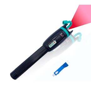 Elfcam® - 50mW FTTH VFL Universal Optical Pen, Visual Fault Locator, Delivery with Adapter SC Male 2.5mm to LC Female 1.25mm, SC FC St LC Fiber Optic Cable Tester, 50mW/50KM