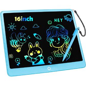 LCD Writing Tablet Doodle Board, 16inch Colorful Drawing Tablet Writing Pad, Kids Travel Essentials, Toddler Toys for 3 4 5 6 7 8 Year Old Girls Boys- Christmas and Birthday Gifts