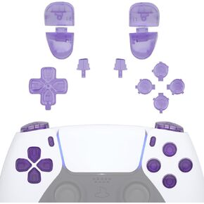 eXtremeRate Replacement D-pad R1 L1 R2 L2 Triggers Share Options Face Buttons, Clear Full Set Buttons Compatible with ps5 Controller BDM-030 BDM-040 BDM-050 - Controller NOT Included