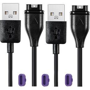 2 Pack Charger for Garmin forerunner 255/Active S/vivoactive 4S/Fenix 5X,Compatible with Garmin Instinct Tactical/Venu Sq/EPIX 2,USB A Charging Cable Dock Cord 3.3ft/1M