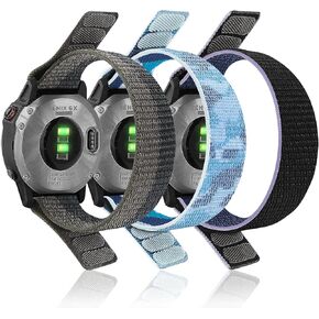 3 Packs Compatible with Garmin Fenix 6/Fenix 5/Fenix 7 Watch Band,22mm Nylon Sport Camouflage Quickfit Replacement Strap for Garmin Fenix 6 Pro/Sapphire,Instinct,Forerunner 935/955,Quatix 6/5
