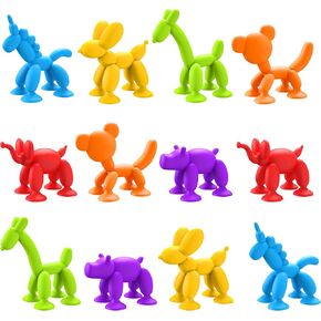 16Pcs Airplane Suction Toys for Kids Ages 3-8 - Fighter Jet Bath Toy Creative Connect Build Sensory Toys No Hole Bathtub Toys Travel Toys for Baby Toddler Ideal Stuffers Birthday Party Gift