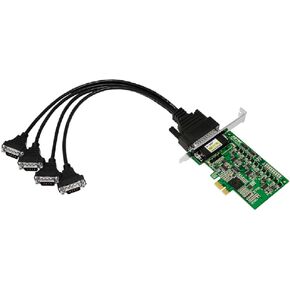 UOTEK Industrial 4 Port PCI-E to RS485/422 Multi Serial Card PCIE to RS-485 RS-422 PC Serial Expansion Card with Serial Cable 9-pin Com Port with DR44 Female UT-794