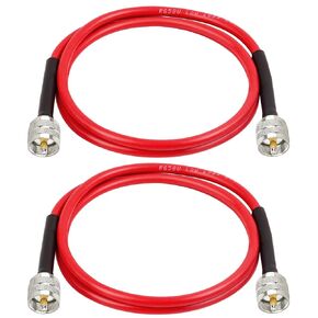 CB Coax Cable - 15FT RG58 PL-259 UHF Male to Male Cable low loss CB Antenna Cable CB Radio Coaxial Cable for CB Radio, Ham Radio, Amateur Radio, Antenna Analyzer, SWR Meter (Red)