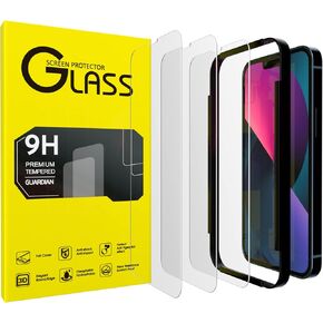 XYYZYZ 3 Pack Compatible for iphone 14 Screen Protector, for iPhone 13/13 Pro HD Tempered Glass Film Case Friendly [6.1 Inch]