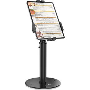 AboveTEK POS Tablet Kiosk Stand - Universal Tablet Locking Mount for 7.9"-11" Devices, 360° Swivel Anti-Theft Security Stand for iPad, iPad Air, Samsung, Height Adjustable Desk Countertop iPad Stand
