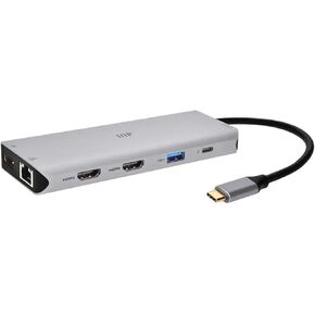 Monoprice 13-in-1 Dual-HDMI + DisplayPort Multi-Stream Transport (MST) Triple Monitor Docking Station - 4K, 5Gbps USB A, Ethernet, Card Reader, 100W PD, Silver