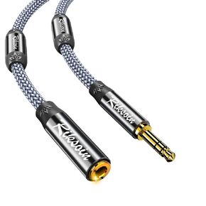 Headphone Extension Cable-[2FT Hi-Fi Sound] TRS Nylon-Braided 3.5mm Male to Female Audio Extension Cord Compatible with iPhone iPad Smartphone Tablets Media Players
