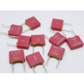 Generic 10PCS 0.1uf 100nf 104 100V WIMA MKS2 Audio Grade Metalized Polyester Capacitor