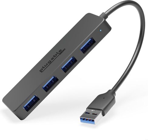 Plugable 4 Port USB Hub 3.0, USB Splitter for Laptop, Compatible with Windows, Surface Pro, PC, Chromebook, Linux, Android, Charging Not Supported in Saudi Arabia