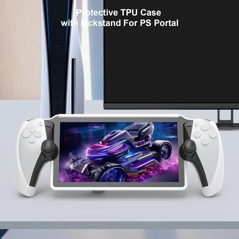 حافظة TPU متوافقة مع بوابة Playstation، حافظة واقية مضادة للانزلاق/الاصطدام ومضادة للخدش من مادة TPU مع مسند قابل للتعديل لبوابة PS (أبيض) in Saudi Arabia