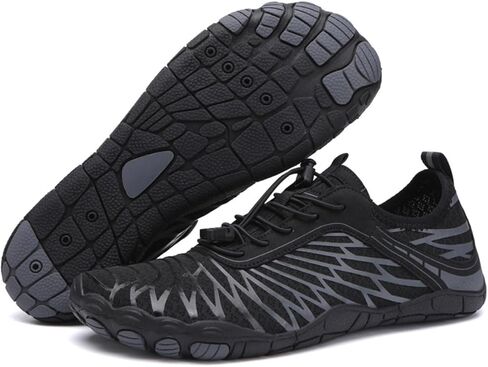 أحذية Hike Footwear حافي القدمين للنساء والرجال مع صندوق عريض عند الأصابع، أحذية مضادة للانزلاق باللون الأسود in Kuwait