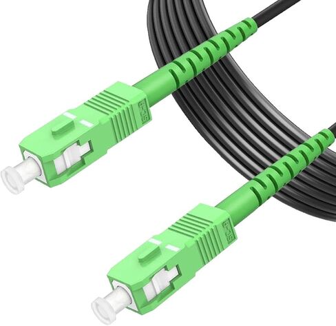 Elfcam® - 15m/49.2ft Armored Fiber Optic Cable for Outdoor and Indoor SC/APC to SC/APC Simplex Singlemode, Compatible with FTTH Cables, 15 Meters in Saudi Arabia