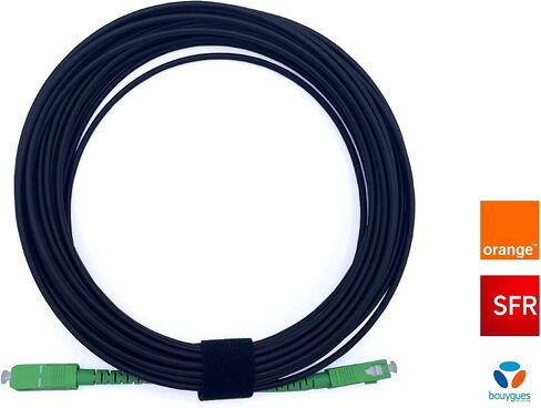 Elfcam® - 15m/49.2ft Armored Fiber Optic Cable for Outdoor and Indoor SC/APC to SC/APC Simplex Singlemode, Compatible with FTTH Cables, 15 Meters in Saudi Arabia