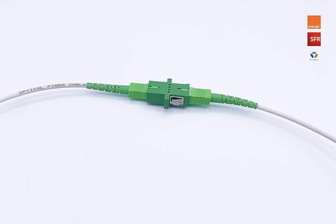 Elfcam® - 5m/16.4ft Fiber Optic Cable Singlemode SC/APC to SC/APC, Delivery with The Coupler for Extending Fiber Optic Cable, Compatible with FTTH Cable, White, 5 Meters in Saudi Arabia