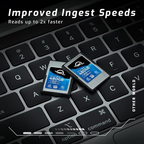 OWC 480GB Atlas Pro High Performance Cfexpress 4.0 Type A Memory Card Professional Grade, up to 1850MB/s Read and 1700MB/s Write Speed, Type A to Type B Adapter Included in Saudi Arabia