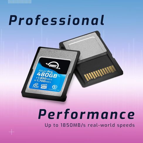OWC 480GB Atlas Pro High Performance Cfexpress 4.0 Type A Memory Card Professional Grade, up to 1850MB/s Read and 1700MB/s Write Speed, Type A to Type B Adapter Included in Saudi Arabia