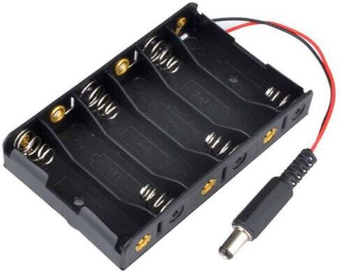 2Pcs 6 x AA 9V Battery Case Box Storage Holder with DC2.1 Power Jack for Arduino in Saudi Arabia