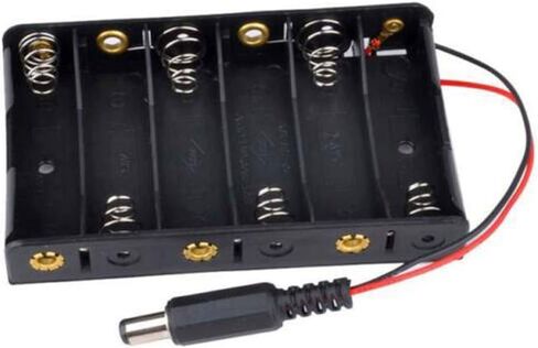 2Pcs 6 x AA 9V Battery Case Box Storage Holder with DC2.1 Power Jack for Arduino in Saudi Arabia