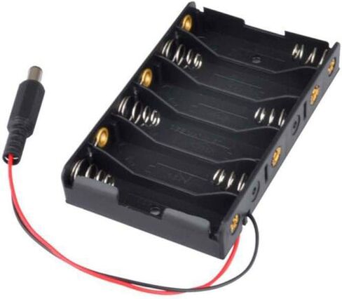 2Pcs 6 x AA 9V Battery Case Box Storage Holder with DC2.1 Power Jack for Arduino in Saudi Arabia