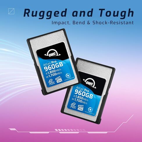 OWC 480GB Atlas Pro High Performance Cfexpress 4.0 Type A Memory Card Professional Grade, up to 1850MB/s Read and 1700MB/s Write Speed, Type A to Type B Adapter Included in Saudi Arabia