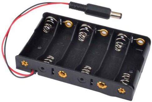 2Pcs 6 x AA 9V Battery Case Box Storage Holder with DC2.1 Power Jack for Arduino in Saudi Arabia