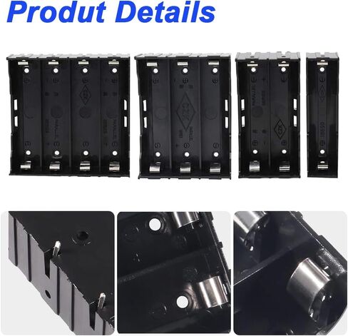 18650 Battery Case Holder, 4 Types of 18650 Battery Boxes 1/2/3/4 Slot x 3.7V Battery Storage Box with Pin for DIY Parallel or Series Circuit PCB Projects (8 Pack) in Saudi Arabia