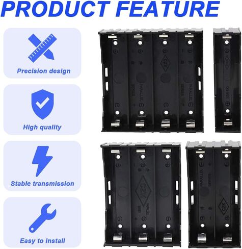 18650 Battery Case Holder, 4 Types of 18650 Battery Boxes 1/2/3/4 Slot x 3.7V Battery Storage Box with Pin for DIY Parallel or Series Circuit PCB Projects (8 Pack) in Saudi Arabia