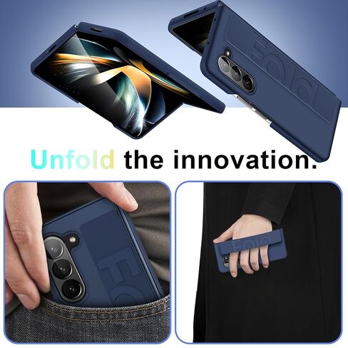 حافظة Migexxkj لهاتف Samsung Galaxy Z Fold 6 مع حزام أسود، غطاء صلب مقاوم للصدمات من البولي كربونات الصلب غير اللامع، حافظة هاتف رفيعة لهاتف Samsung Galaxy Z Fold 6 5G 2024 (شفاف) in Kuwait