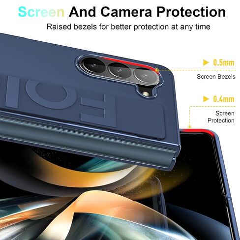 حافظة Migexxkj لهاتف Samsung Galaxy Z Fold 6 مع حزام أسود، غطاء صلب مقاوم للصدمات من البولي كربونات الصلب غير اللامع، حافظة هاتف رفيعة لهاتف Samsung Galaxy Z Fold 6 5G 2024 (شفاف) in Kuwait