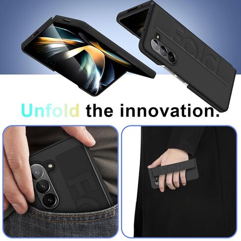 حافظة Migexxkj لهاتف Samsung Galaxy Z Fold 6 مع حزام أسود، غطاء صلب مقاوم للصدمات من البولي كربونات الصلب غير اللامع، حافظة هاتف رفيعة لهاتف Samsung Galaxy Z Fold 6 5G 2024 (شفاف) in Saudi Arabia