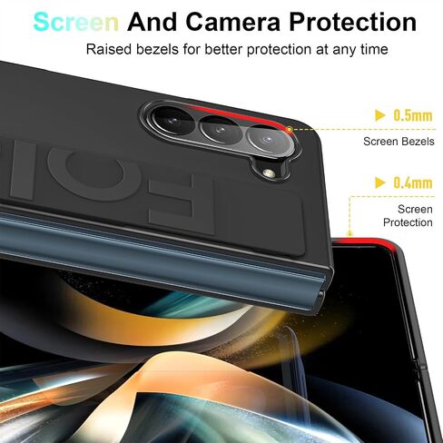 حافظة Migexxkj لهاتف Samsung Galaxy Z Fold 6 مع حزام أسود، غطاء صلب مقاوم للصدمات من البولي كربونات الصلب غير اللامع، حافظة هاتف رفيعة لهاتف Samsung Galaxy Z Fold 6 5G 2024 (شفاف) in Saudi Arabia