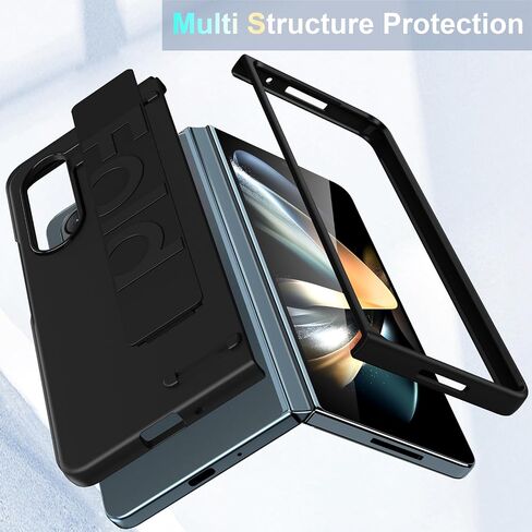 حافظة Migexxkj لهاتف Samsung Galaxy Z Fold 6 مع حزام أسود، غطاء صلب مقاوم للصدمات من البولي كربونات الصلب غير اللامع، حافظة هاتف رفيعة لهاتف Samsung Galaxy Z Fold 6 5G 2024 (شفاف) in Saudi Arabia