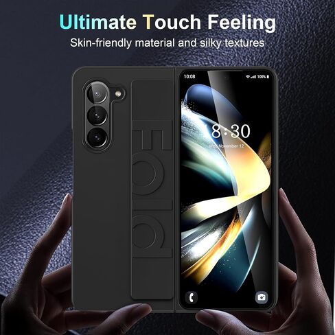 حافظة Migexxkj لهاتف Samsung Galaxy Z Fold 6 مع حزام أسود، غطاء صلب مقاوم للصدمات من البولي كربونات الصلب غير اللامع، حافظة هاتف رفيعة لهاتف Samsung Galaxy Z Fold 6 5G 2024 (شفاف) in Saudi Arabia