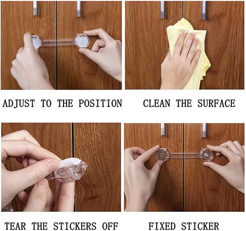 5 قطع أقفال أمان للأطفال، قفل أمان للأطفال، قفل باب خزانة أمان الأطفال الشفاف لخزانة الثلاجة، أدراج المرحاض، سهل التركيب ولا حاجة لأي أدوات in Kuwait