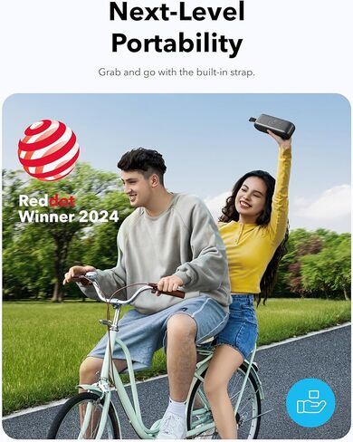 مكبر صوت محمول Soundcore Motion 100، مكبر صوت بلوتوث مع تقنية Hi-Res اللاسلكية، 2 مشغلات كاملة النطاق لصوت ستيريو، تصميم محمول للغاية للاستخدام في الهواء الطلق، EQ قابل للتخصيص، Bass Punchy، وIPX7 in Kuwait