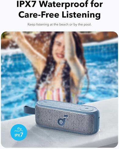 مكبر صوت محمول Soundcore Motion 100، مكبر صوت بلوتوث مع تقنية Hi-Res اللاسلكية، 2 مشغلات كاملة النطاق لصوت ستيريو، تصميم محمول للغاية للاستخدام في الهواء الطلق، EQ قابل للتخصيص، Bass Punchy، وIPX7 in Kuwait