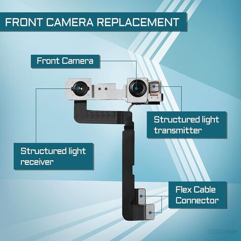 for iPhone 11 Pro Front Facing Camera Replacement Part Repair Kit 12MP 5.8" with OEM Lens Module Structured Light Receiver Transmitter Flex Cable Complete Fix Tools 11pro A2160 A2217 A2215 in Saudi Arabia