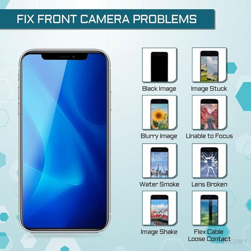 for iPhone 11 Pro Front Facing Camera Replacement Part Repair Kit 12MP 5.8" with OEM Lens Module Structured Light Receiver Transmitter Flex Cable Complete Fix Tools 11pro A2160 A2217 A2215 in Saudi Arabia