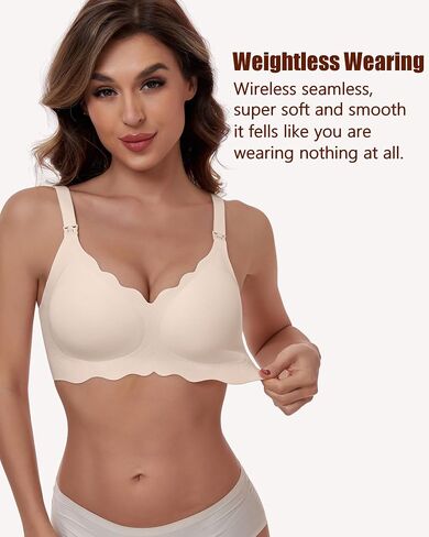 Nursing Bras for Breastfeeding and Pumping Maternity Nursing & Maternity Bras Seamless Wireless Padded Nursing Bra in Saudi Arabia