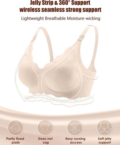 Nursing Bras for Breastfeeding and Pumping Maternity Nursing & Maternity Bras Seamless Wireless Padded Nursing Bra in Saudi Arabia
