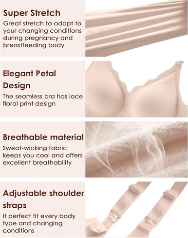 Nursing Bras for Breastfeeding and Pumping Maternity Nursing & Maternity Bras Seamless Wireless Padded Nursing Bra in Saudi Arabia
