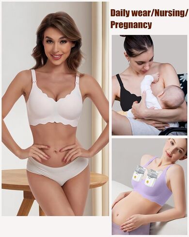 Nursing Bras for Breastfeeding and Pumping Maternity Nursing & Maternity Bras Seamless Wireless Padded Nursing Bra in Saudi Arabia