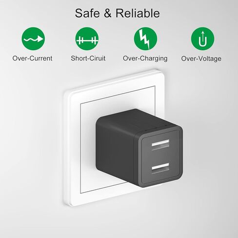 شاحن لجهاز Kindle Fire، يتضمن كابل USB بطول 6 أقدام لشحن جهاز لوحي Fire HD جديد وقارئ إلكتروني (يناسب جهاز Fire HD 6 7 8 10، Fire 7 8 10 Plus وإصدار الأطفال، Kids Pro، قارئ Kindle الإلكتروني، Paperwhite، Oasis) in Kuwait