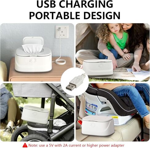 Baby Wipe Warmer and Baby Wet Wipes Dispenser, 3 Modes of Temperature Heating Control, Large Capacity with Night Light Portable Diaper Wipes Warmer for Newborn Baby, Baby Shower Gifts White in Kuwait